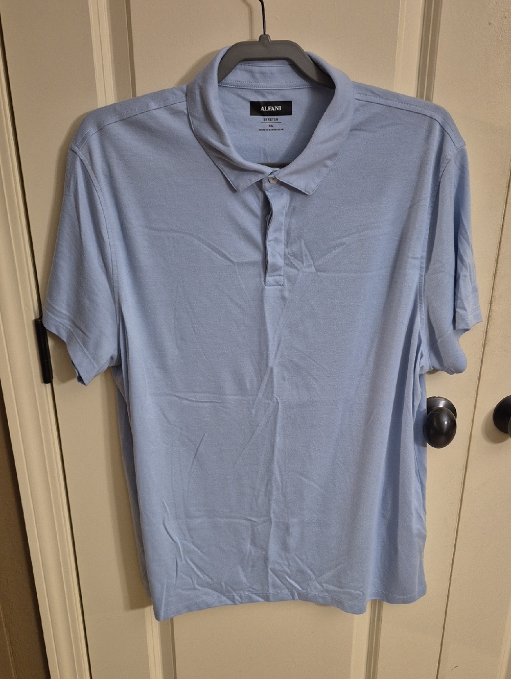 Alfani Men's Pale Blue Short-Sleeve Polo